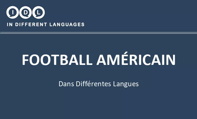 Football américain dans différentes langues - Image