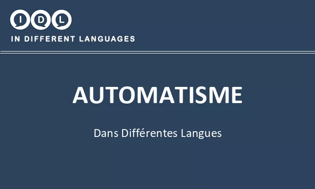Automatisme dans différentes langues - Image