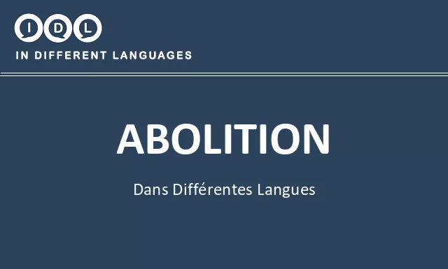 Abolition dans différentes langues - Image