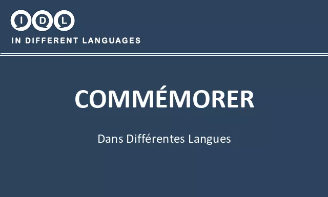 Commémorer dans différentes langues - Image