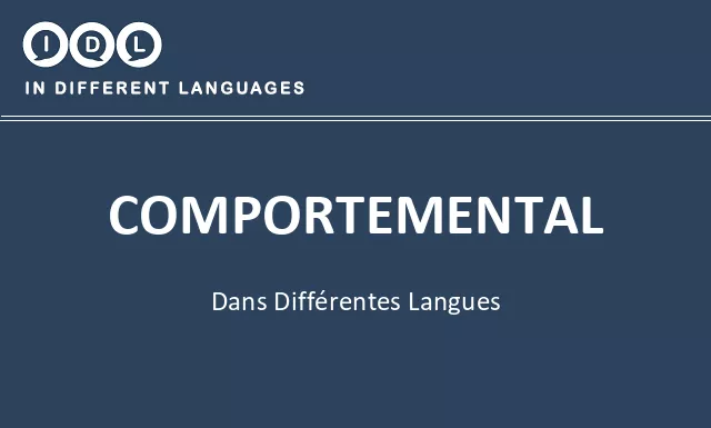 Comportemental dans différentes langues - Image