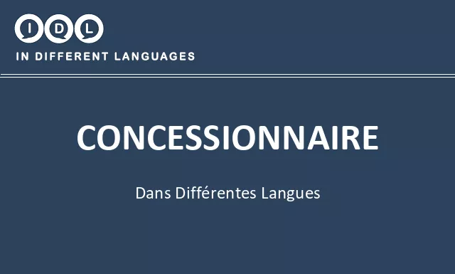 Concessionnaire dans différentes langues - Image