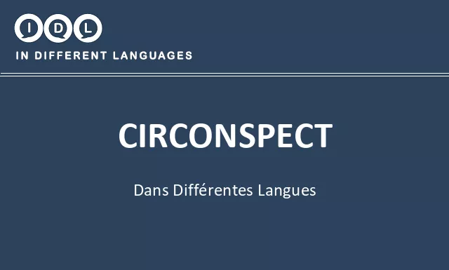 Circonspect dans différentes langues - Image