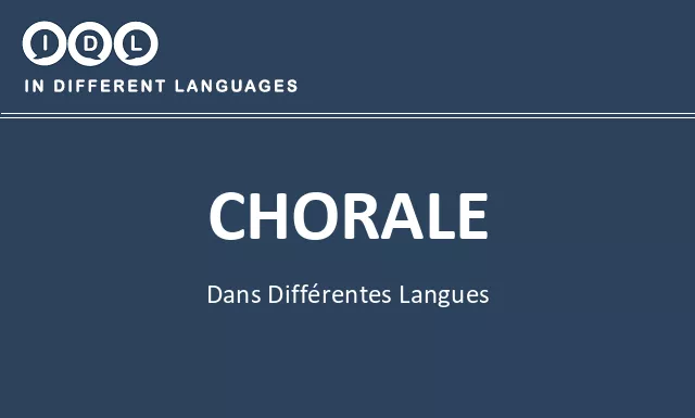 Chorale dans différentes langues - Image
