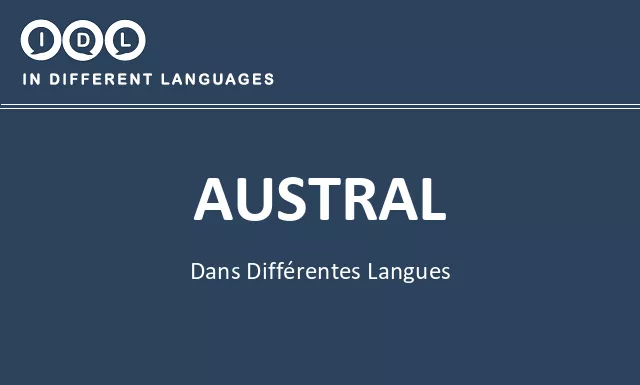 Austral dans différentes langues - Image