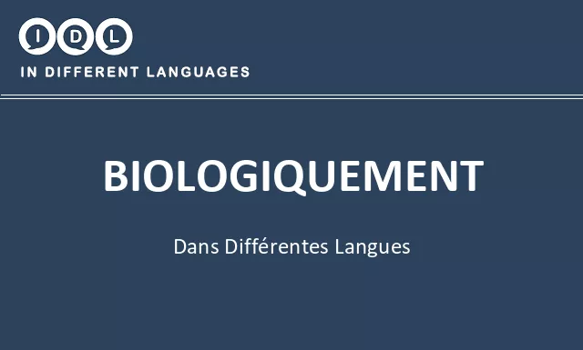 Biologiquement dans différentes langues - Image
