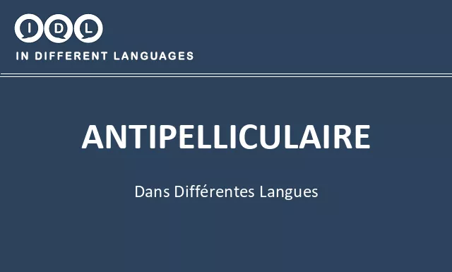 Antipelliculaire dans différentes langues - Image