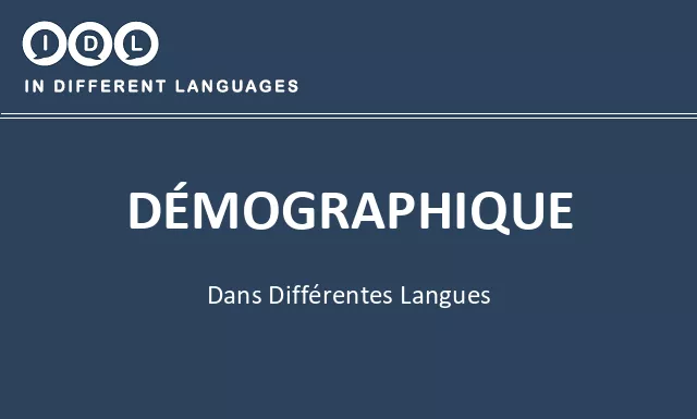 Démographique dans différentes langues - Image