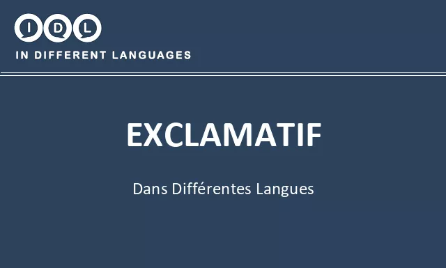Exclamatif dans différentes langues - Image
