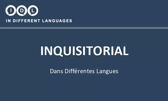 Inquisitorial dans différentes langues - Image