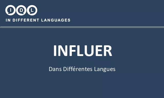 Influer dans différentes langues - Image