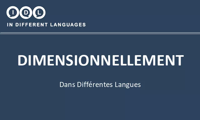 Dimensionnellement dans différentes langues - Image