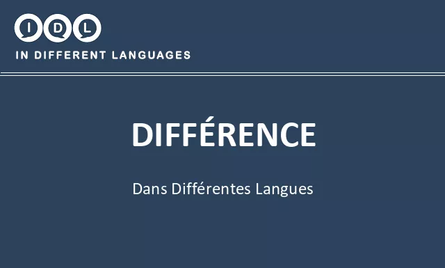 Différence dans différentes langues - Image