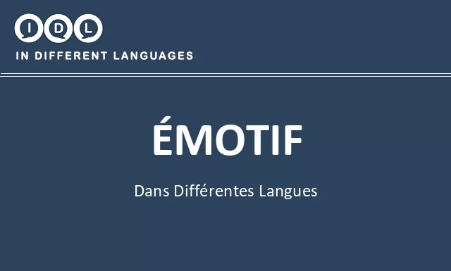 Émotif dans différentes langues - Image