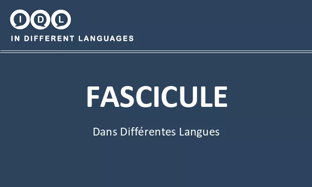 Fascicule dans différentes langues - Image