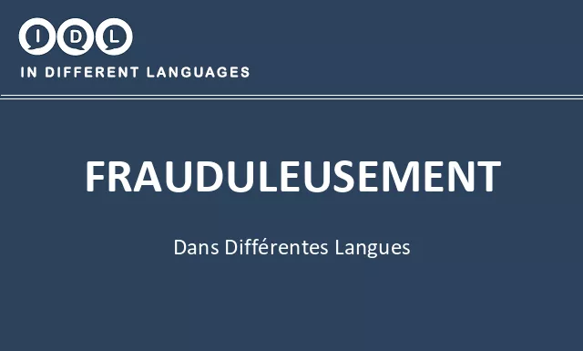 Frauduleusement dans différentes langues - Image