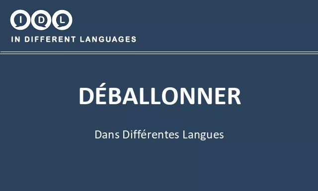 Déballonner dans différentes langues - Image