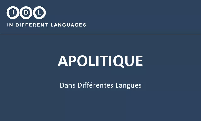 Apolitique dans différentes langues - Image