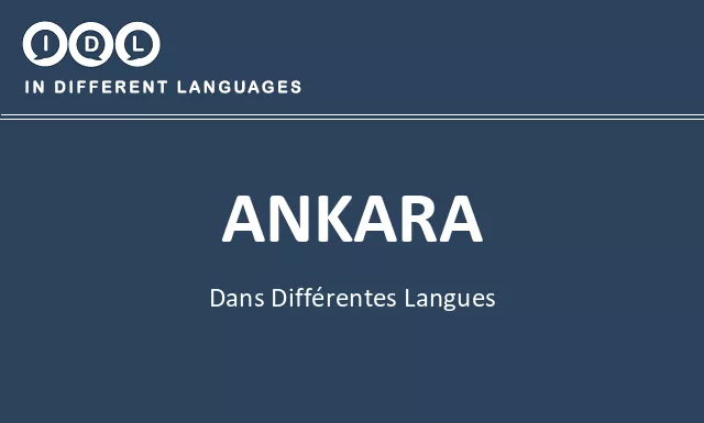 Ankara dans différentes langues - Image