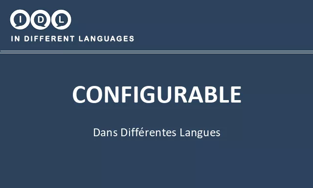 Configurable dans différentes langues - Image