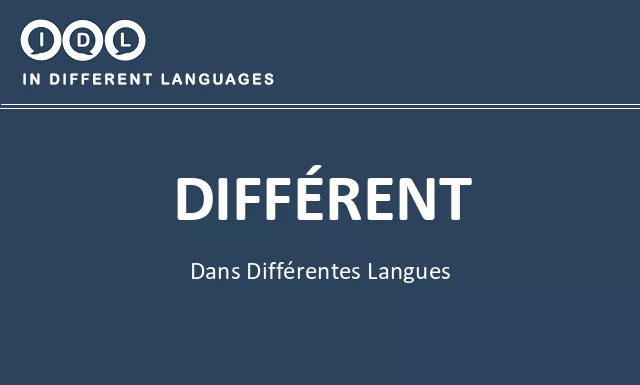 Différent dans différentes langues - Image
