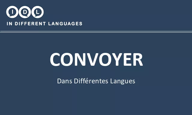 Convoyer dans différentes langues - Image
