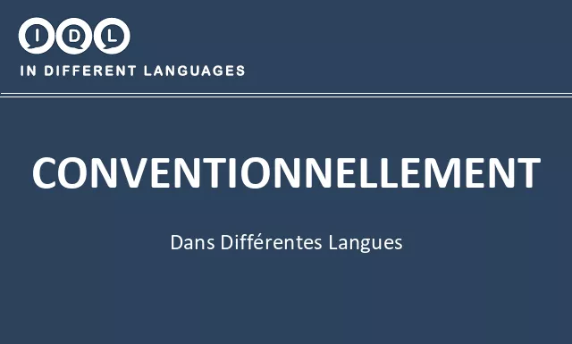 Conventionnellement dans différentes langues - Image