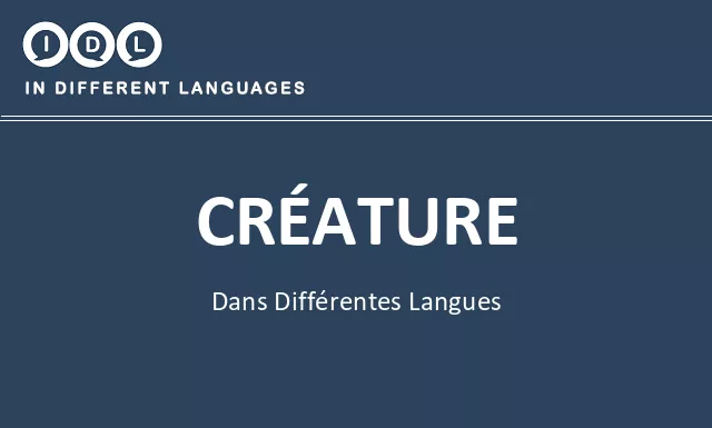 Créature dans différentes langues - Image