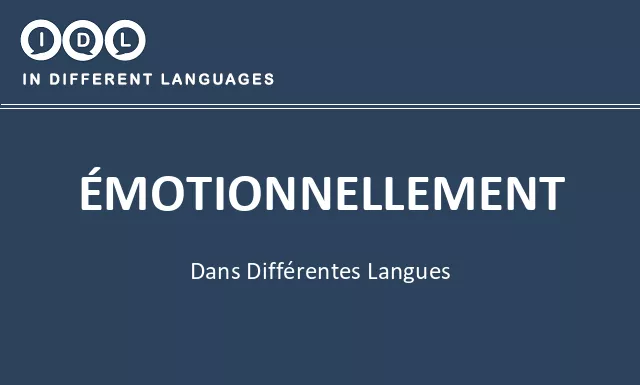 Émotionnellement dans différentes langues - Image