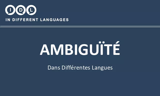 Ambiguïté dans différentes langues - Image