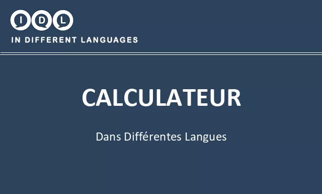 Calculateur dans différentes langues - Image