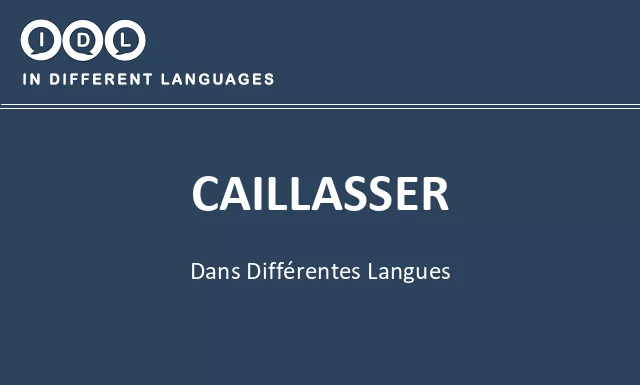 Caillasser dans différentes langues - Image
