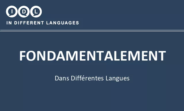 Fondamentalement dans différentes langues - Image