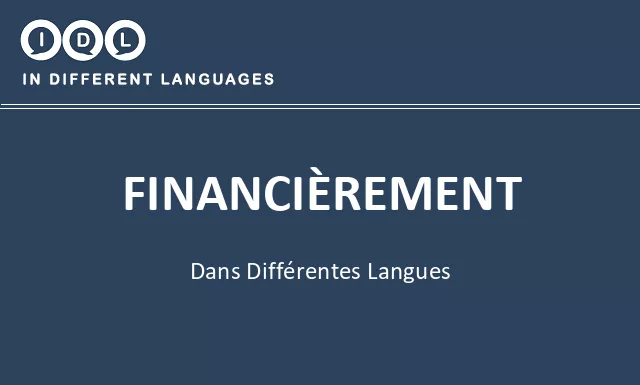 Financièrement dans différentes langues - Image