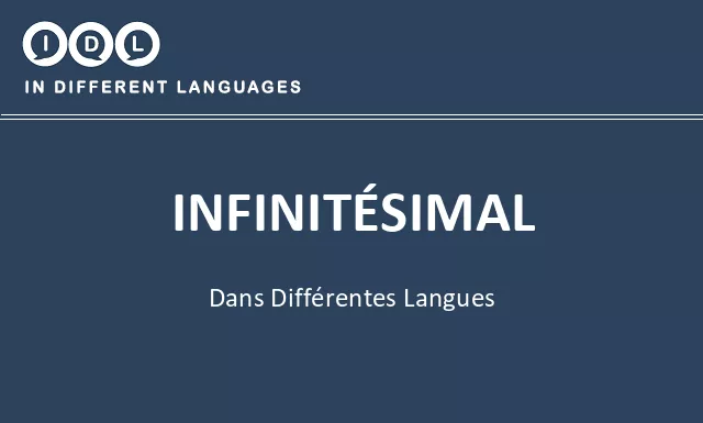 Infinitésimal dans différentes langues - Image