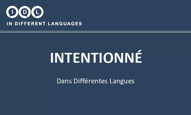 Intentionné dans différentes langues - Image