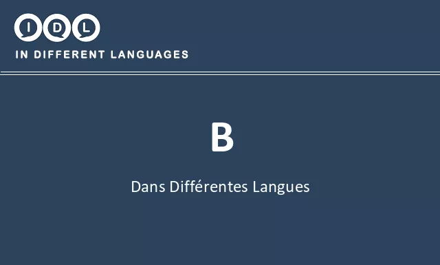 B dans différentes langues - Image