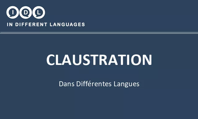 Claustration dans différentes langues - Image