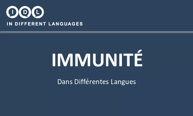 Immunité dans différentes langues - Image