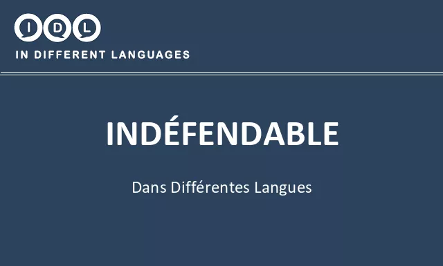 Indéfendable dans différentes langues - Image