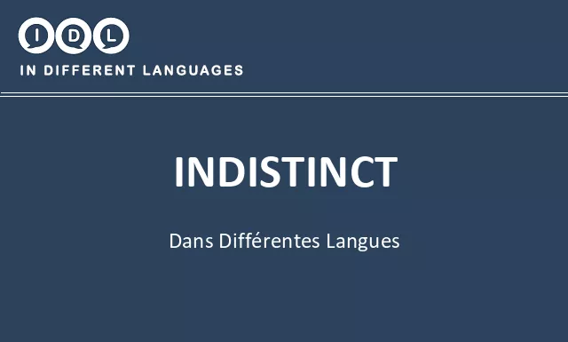 Indistinct dans différentes langues - Image