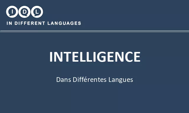 Intelligence dans différentes langues - Image