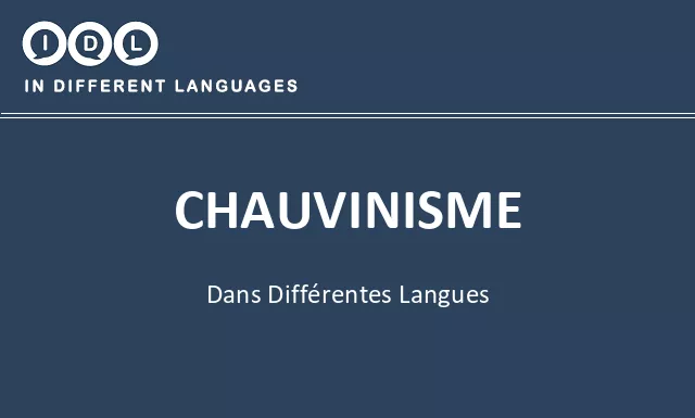 Chauvinisme dans différentes langues - Image
