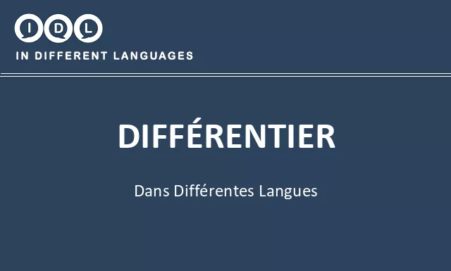 Différentier dans différentes langues - Image