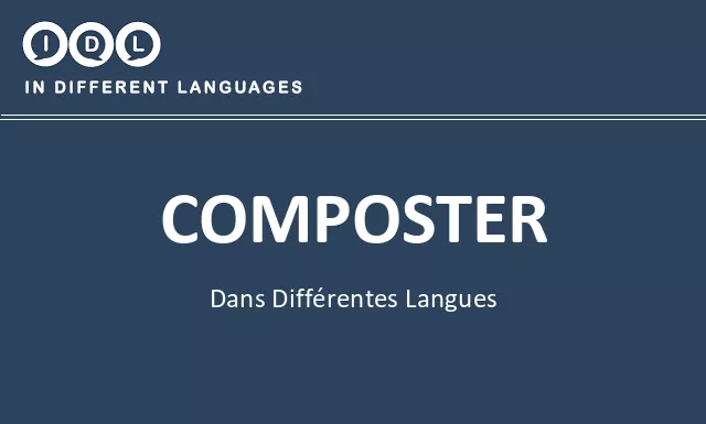 Composter dans différentes langues - Image