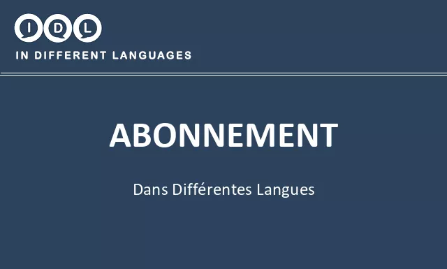 Abonnement dans différentes langues - Image