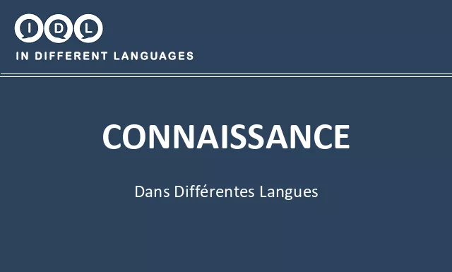 Connaissance dans différentes langues - Image