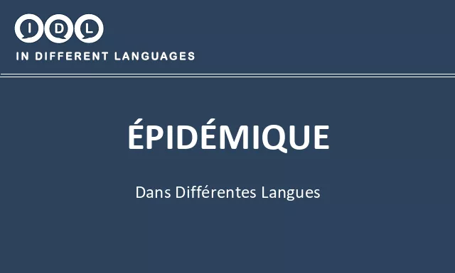 Épidémique dans différentes langues - Image