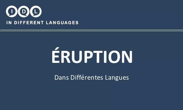 Éruption dans différentes langues - Image