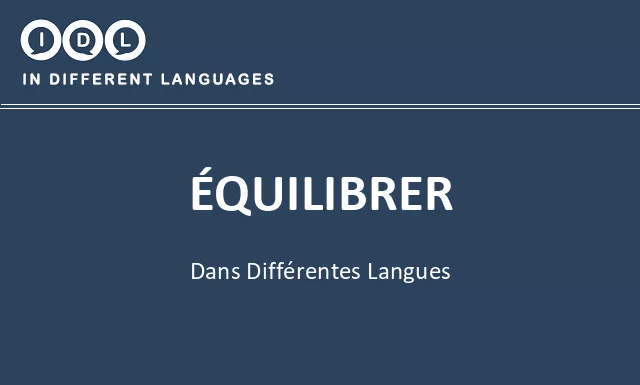 Équilibrer dans différentes langues - Image
